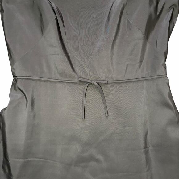 VTG J.Crew Silk Faille A-Line Dress 6 Brown Bow Party Elegant Timeless Holiday - Picture 4 of 10
